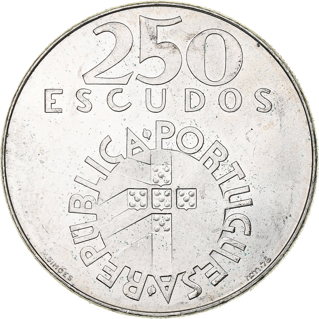Portugal, 250 Escudos, 1976, Plata, EBC, KM:604