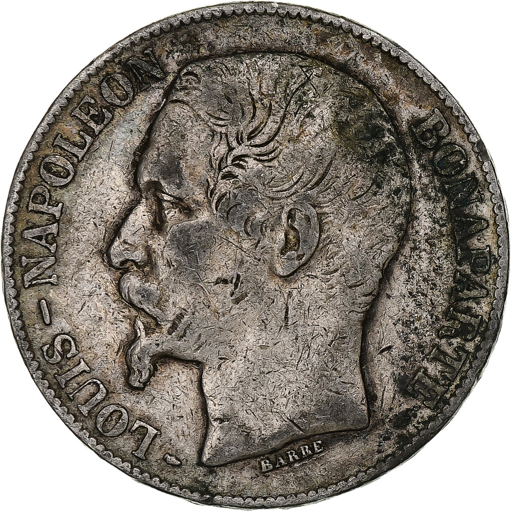 France, Louis-Napoléon Bonaparte, 5 Francs, 1852, Paris, Silver, F(12-15)