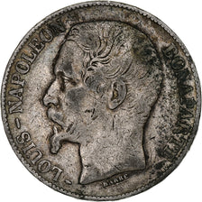 France, Louis-Napoléon Bonaparte, 5 Francs, 1852, Paris, Silver, F(12-15)