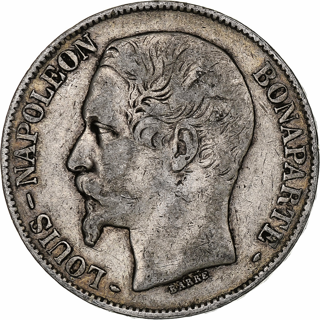 França, Louis-Napoléon Bonaparte, 5 Francs, 1852, Paris, Prata, F(12-15)