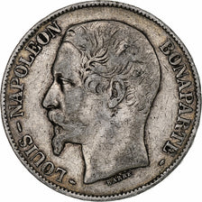 França, Louis-Napoléon Bonaparte, 5 Francs, 1852, Paris, Prata, F(12-15)