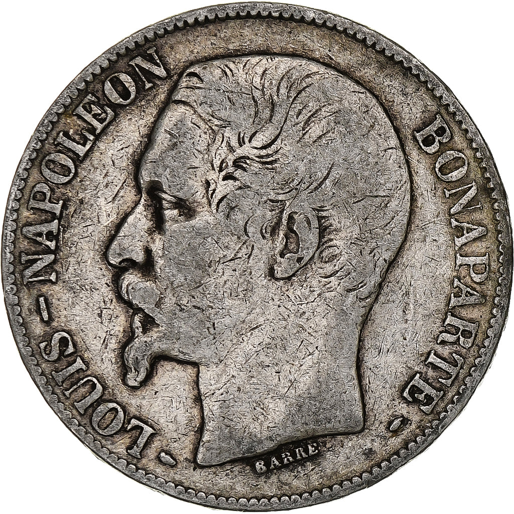 França, Louis-Napoléon Bonaparte, 5 Francs, 1852, Paris, Prata, F(12-15)