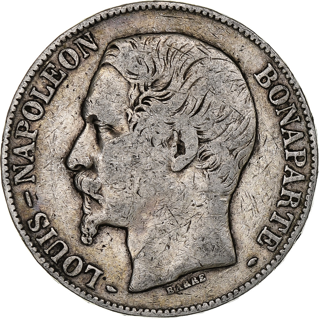Francia, Louis-Napoléon Bonaparte, 5 Francs, 1852, Paris, Argento, B+