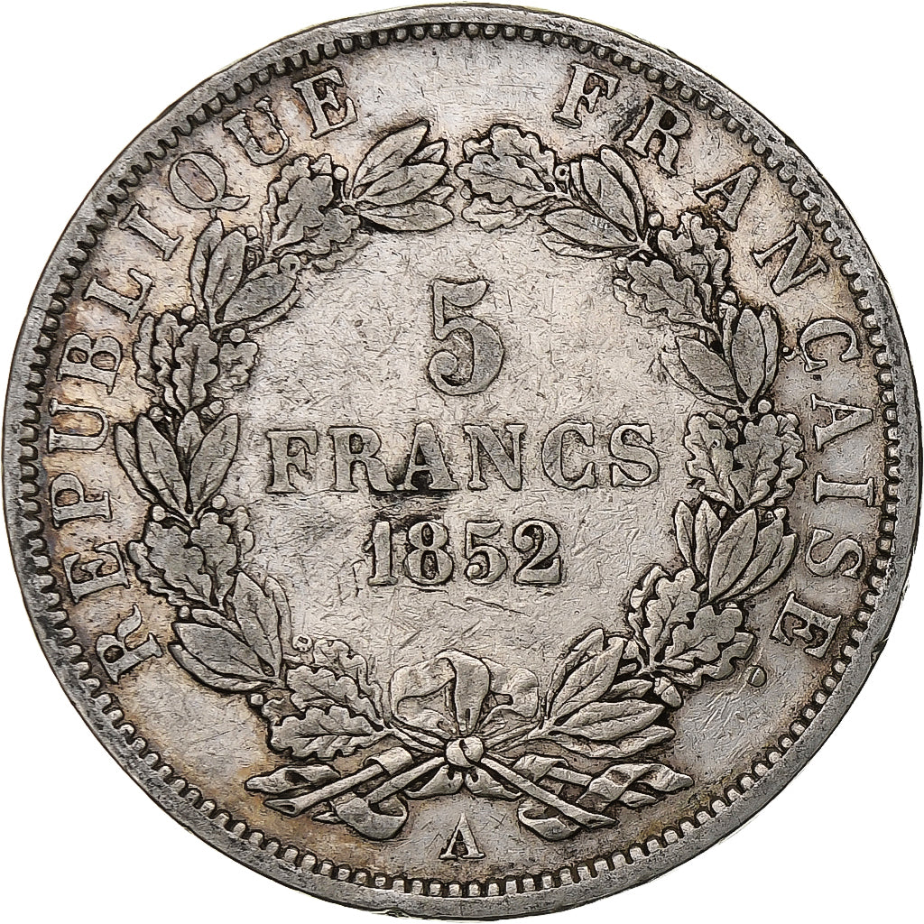 Frankrijk, Louis-Napoléon Bonaparte, 5 Francs, 1852, Paris, Zilver, FR