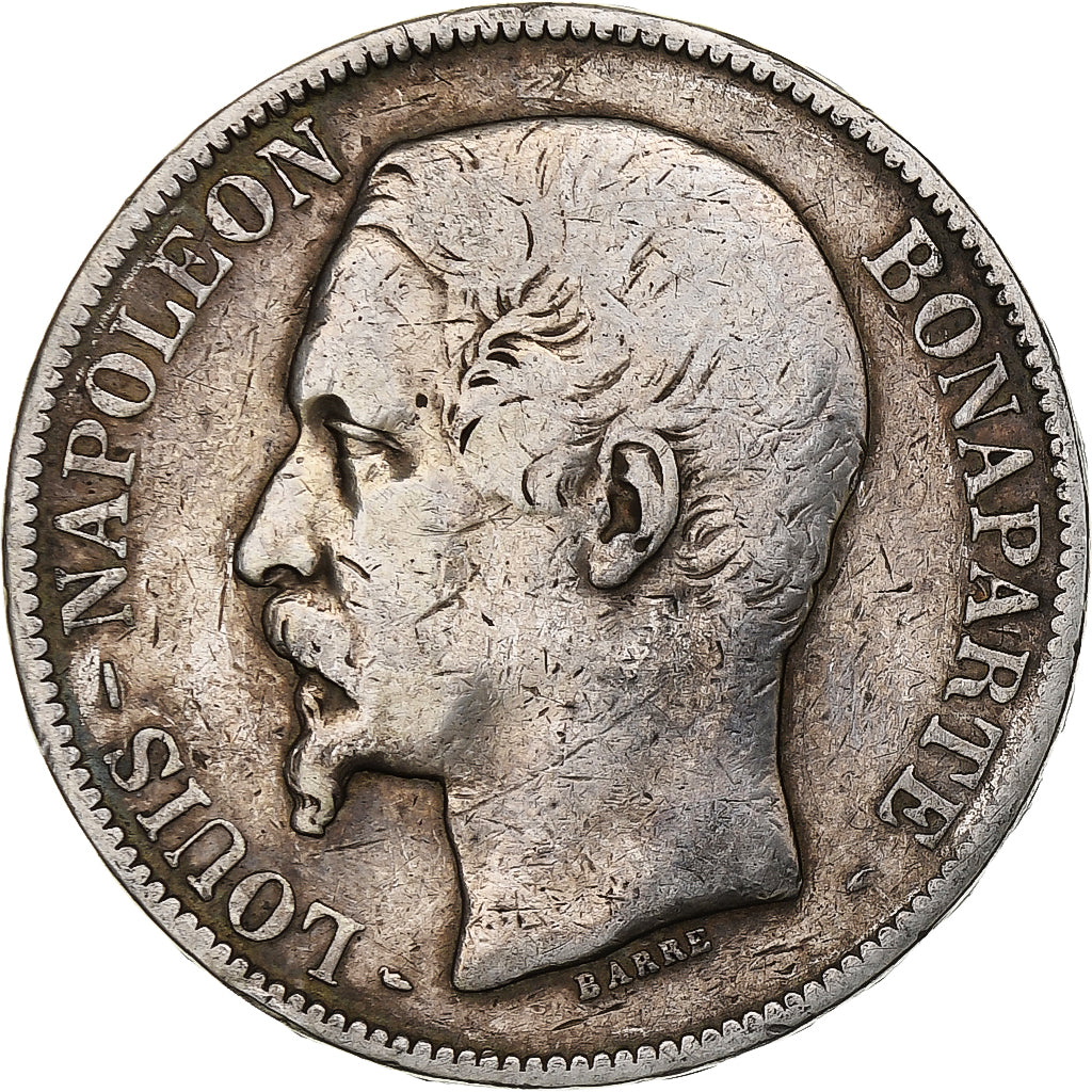 Francia, Louis-Napoléon Bonaparte, 5 Francs, 1852, Paris, Plata, BC+