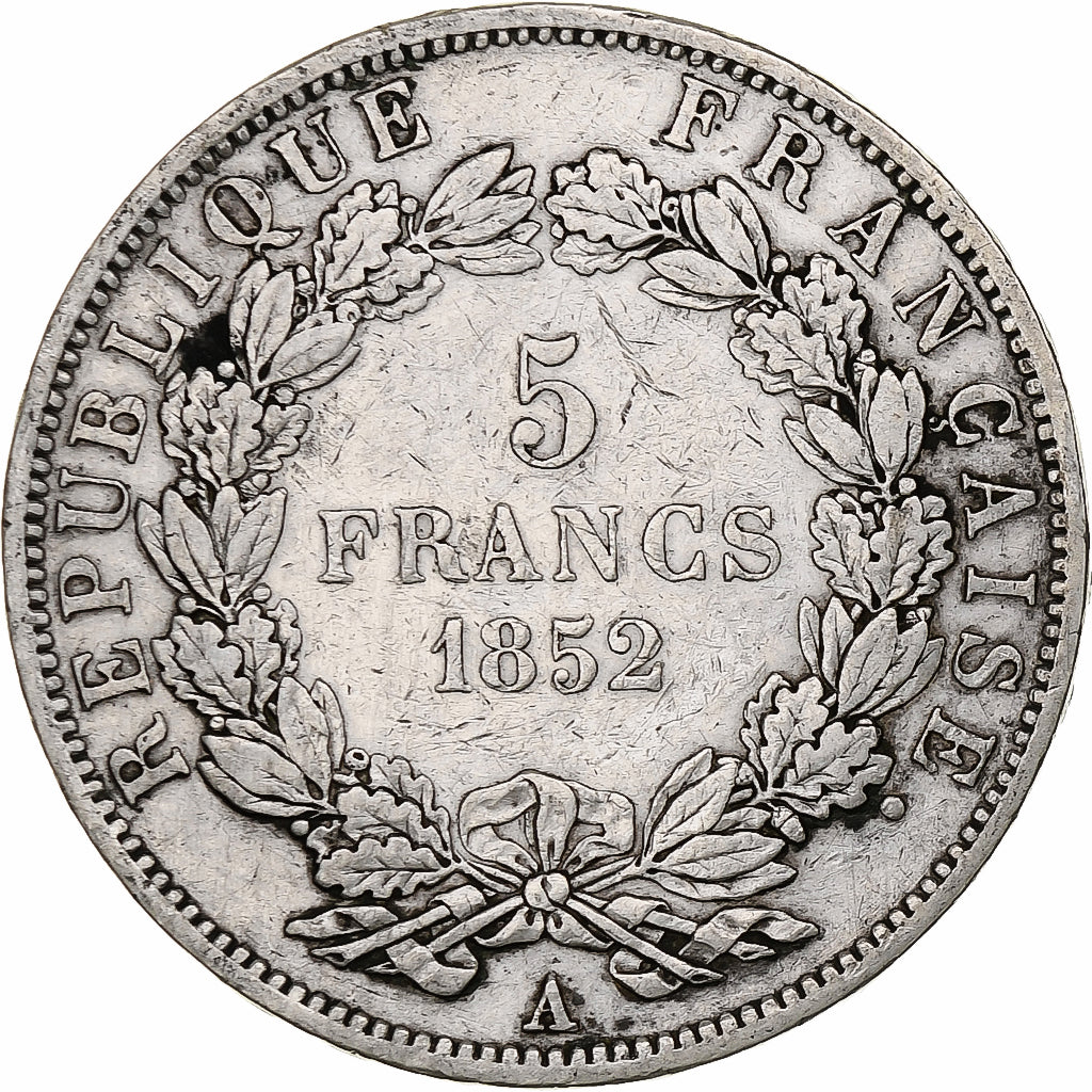 Frankreich, Louis-Napoléon Bonaparte, 5 Francs, 1852, Paris, Silber, S