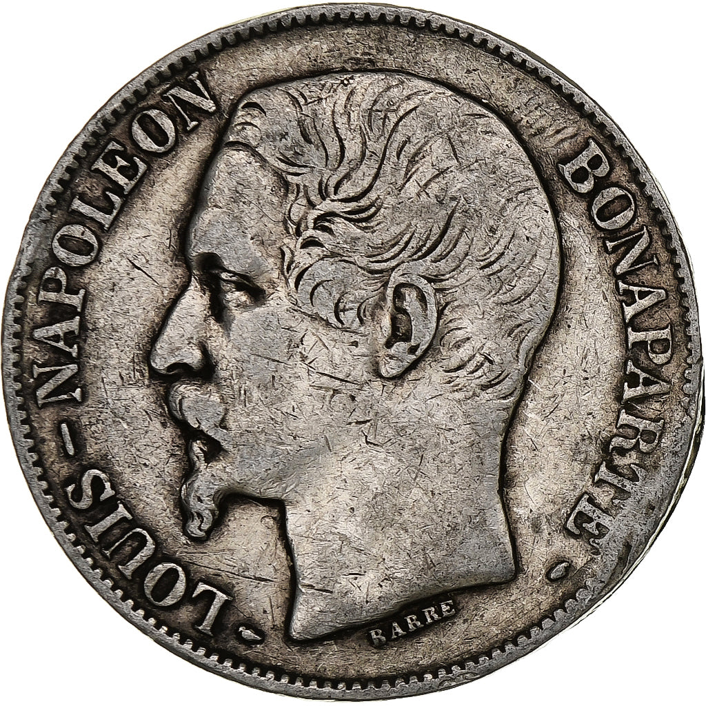 France, Louis-Napoléon Bonaparte, 5 Francs, 1852, Paris, Silver, F(12-15)