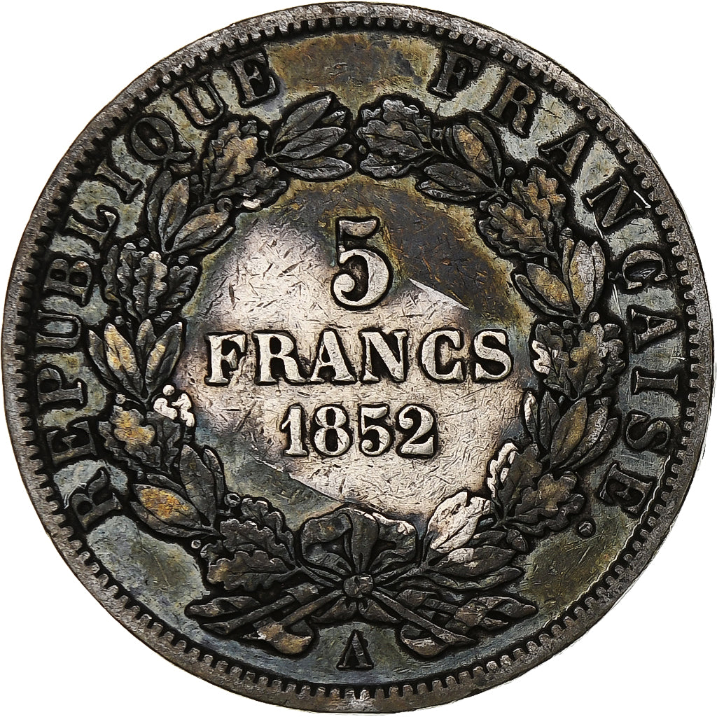 Frankrijk, Louis-Napoléon Bonaparte, 5 Francs, 1852, Paris, Zilver, ZG+