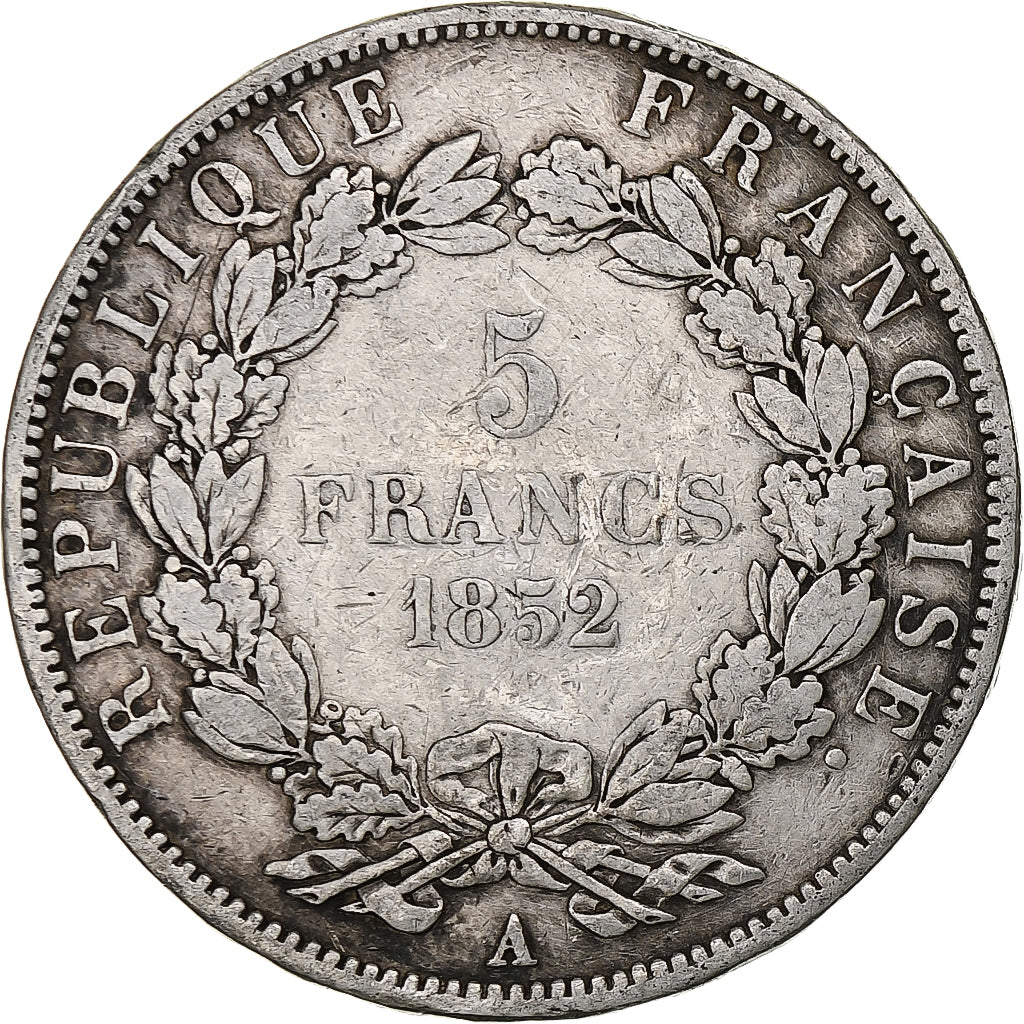Frankreich, Louis-Napoléon Bonaparte, 5 Francs, 1852, Paris, Silber, S