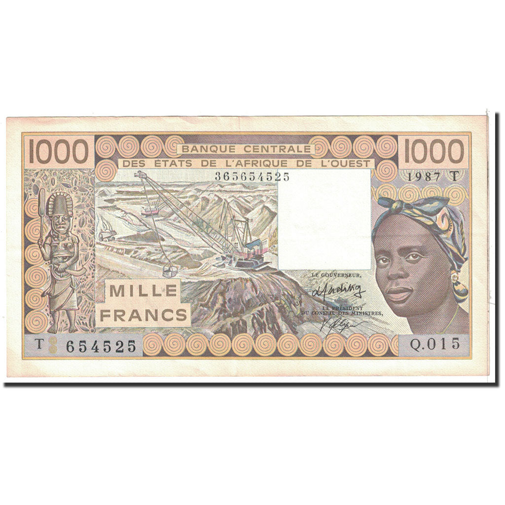 Banknote, West African States, 1000 Francs, 1987, Undated, KM:807Th, UNC(60-62)