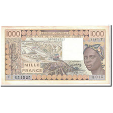 Geldschein, West African States, 1000 Francs, 1987, Undated, KM:807Th, VZ+