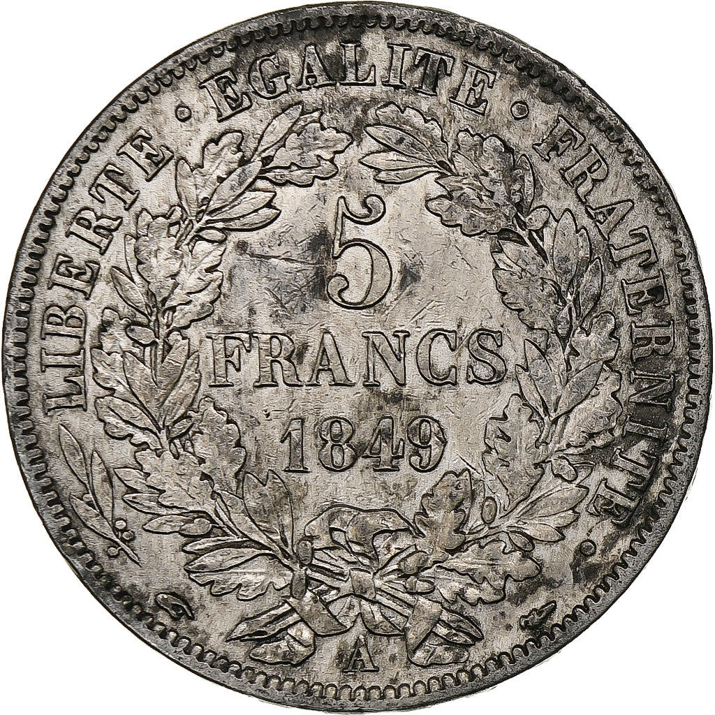 Frankreich, 5 Francs, Cérès, 1849, Paris, Silber, S+, Gadoury:719, KM:761.1