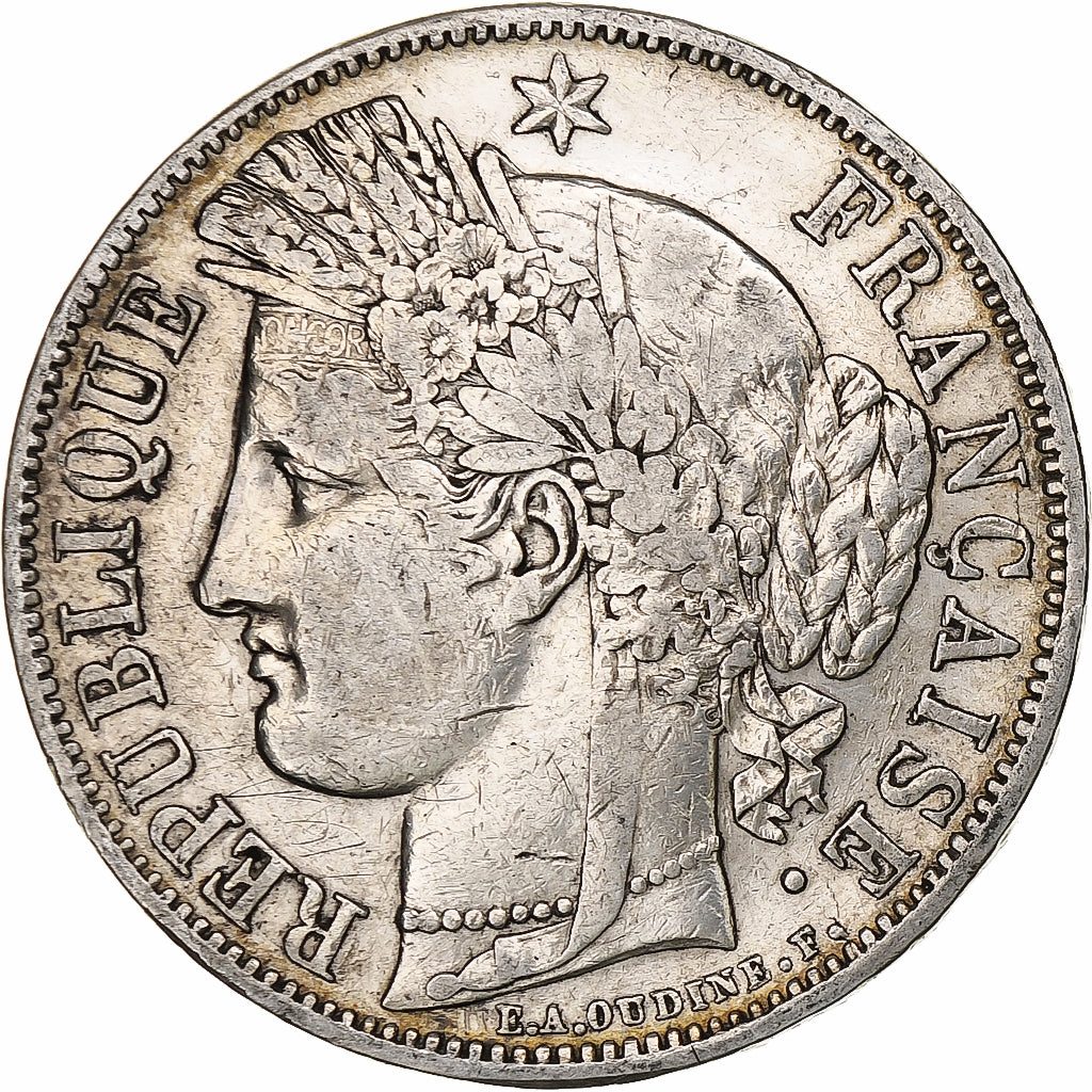Francia, 5 Francs, Cérès, 1850, Paris, Plata, BC+, Gadoury:719, KM:761.1