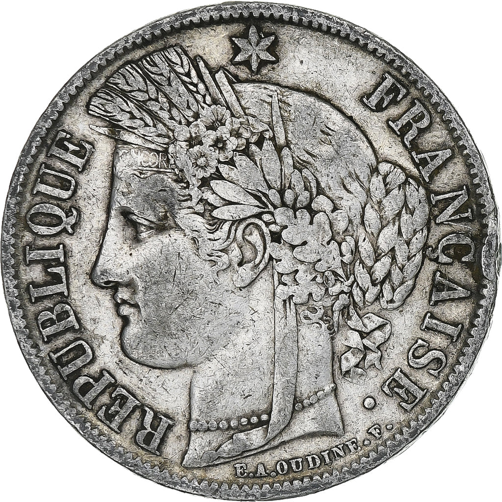 Frankrijk, 5 Francs, Cérès, 1851, Paris, Zilver, FR, Gadoury:719, KM:761.1