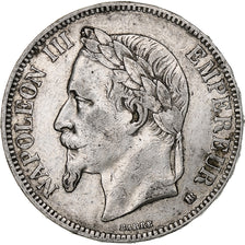 France, 5 Francs, Napoléon III, 1867, Strasbourg, Silver, EF(40-45), KM:799.2