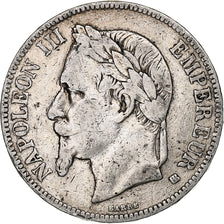 France, 5 Francs, Napoléon III, 1867, Strasbourg, Silver, VF(20-25), KM:799.2