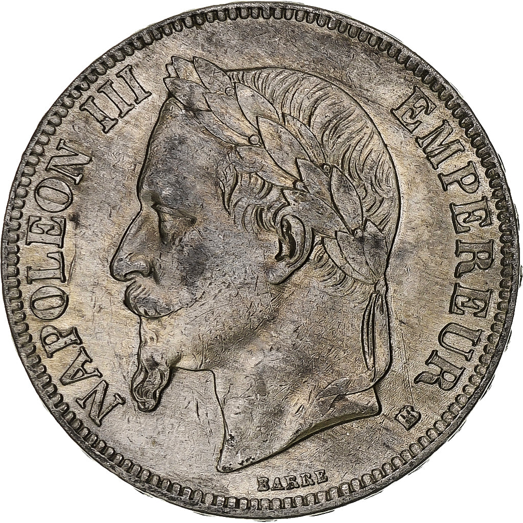 Frankreich, 5 Francs, Napoléon III, 1867, Strasbourg, Silber, SS, KM:799.2