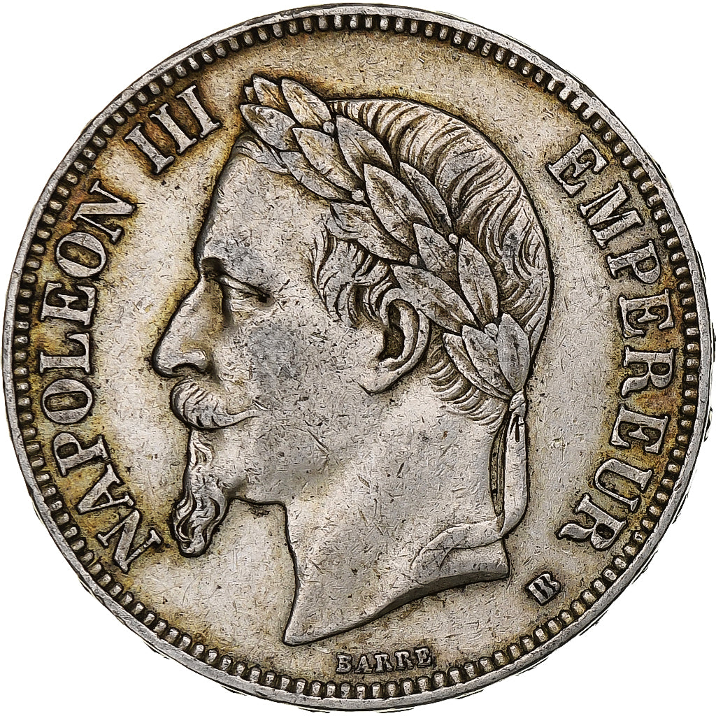 France, Napoleon III, 5 Francs, 1868, Strasbourg, Silver, EF(40-45), Gadoury:739