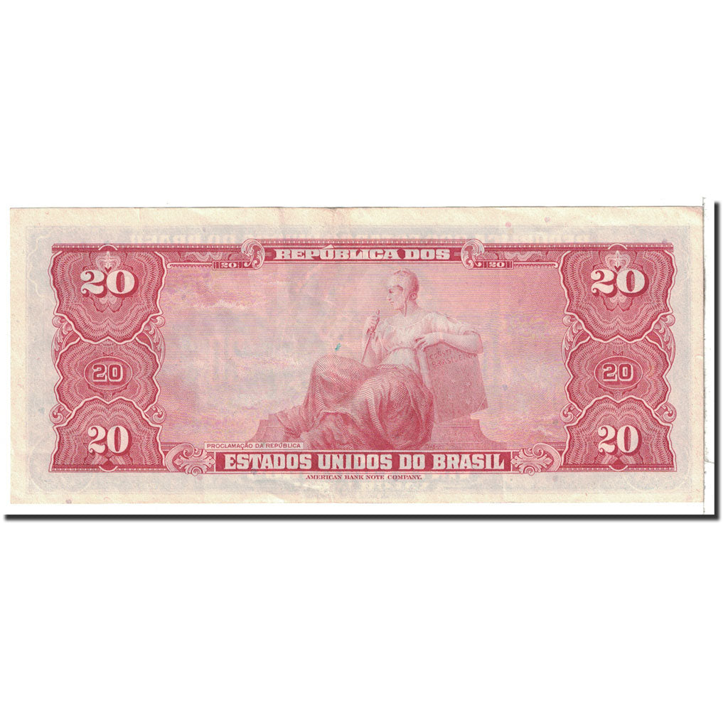 Banknote, Brazil, 20 Cruzeiros, 1955, Undated, KM:160b, AU(50-53)