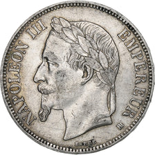 France, Napoleon III, 5 Francs, 1869, Strasbourg, Silver, EF(40-45)
