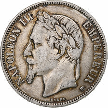 France, Napoleon III, 5 Francs, 1870, Strasbourg, Silver, VF(20-25)