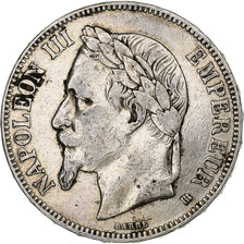 France, Napoleon III, 5 Francs, 1870, Strasbourg, Silver, VF(30-35)