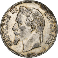 France, Napoleon III, 5 Francs, 1870, Strasbourg, Silver, EF(40-45)