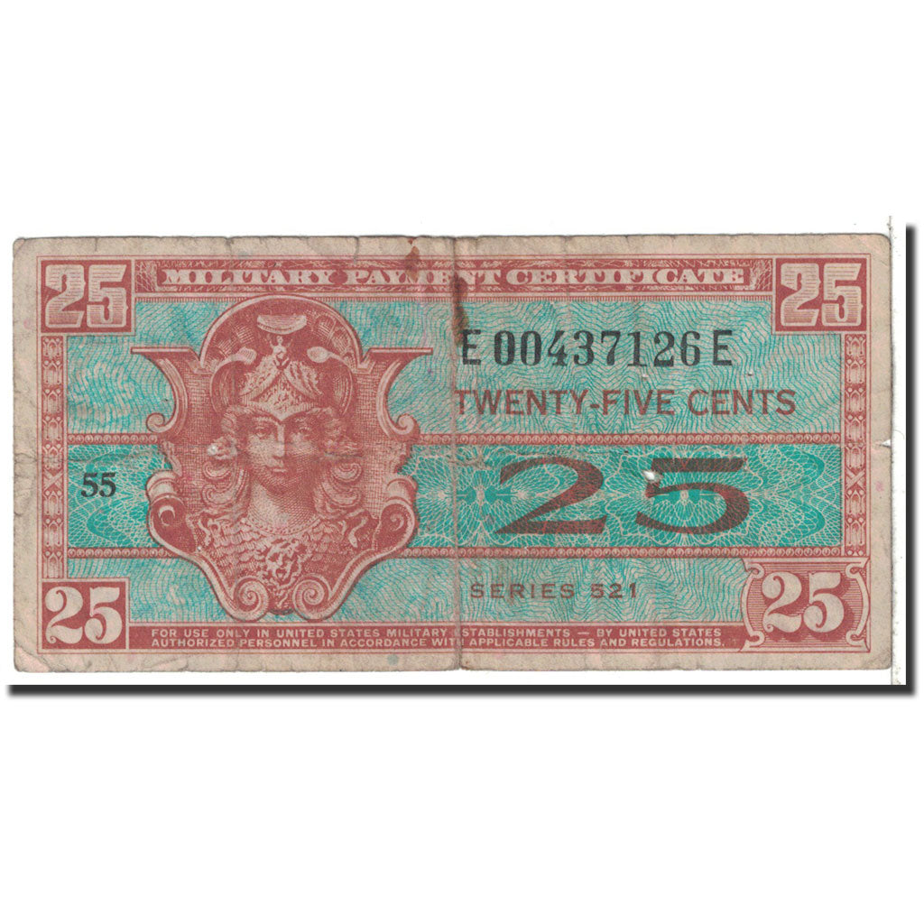 Banknote, United States, 25 Cents, 1954, Undated, KM:M31a, VG(8-10)