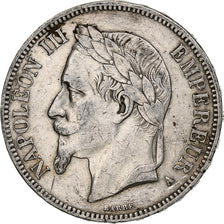 Frankreich, Napoleon III, 5 Francs, 1867, Paris, Silber, SS, KM:799.1