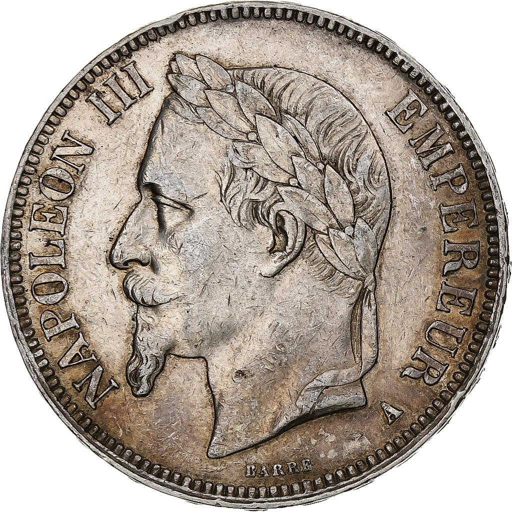 France, Napoleon III, 5 Francs, 1867, Paris, Silver, EF(40-45), KM:799.1
