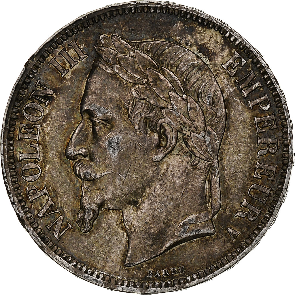 France, Napoleon III, 5 Francs, 1867, Paris, Silver, EF(40-45), KM:799.1