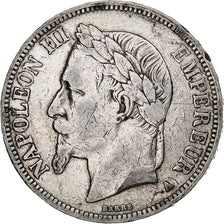 France, Napoleon III, 5 Francs, 1867, Paris, Silver, VF(30-35), KM:799.1
