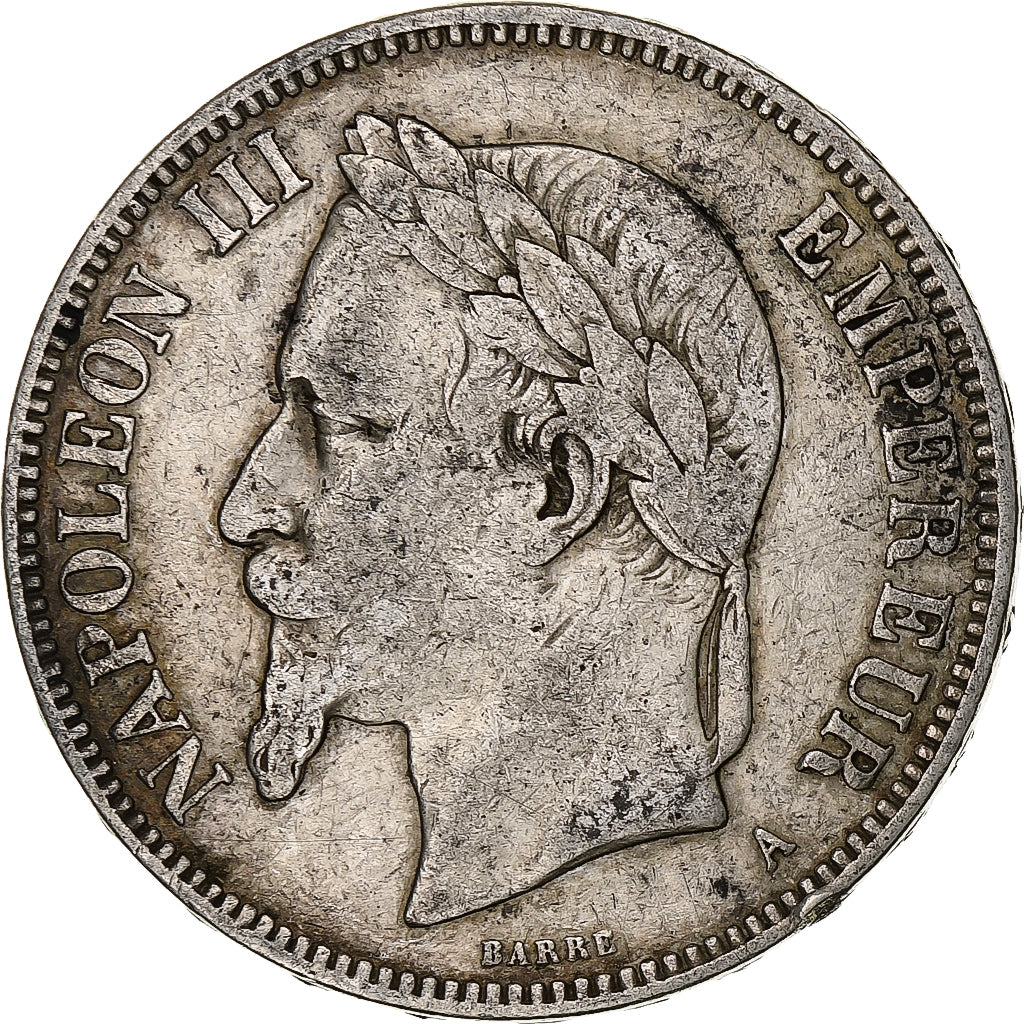 Frankreich, Napoleon III, 5 Francs, 1870, Paris, Silber, S, Gadoury:739