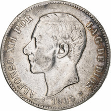 Spain, Alfonso XII, 5 Pesetas, 1885, Madrid, Silver, VF(20-25), KM:688