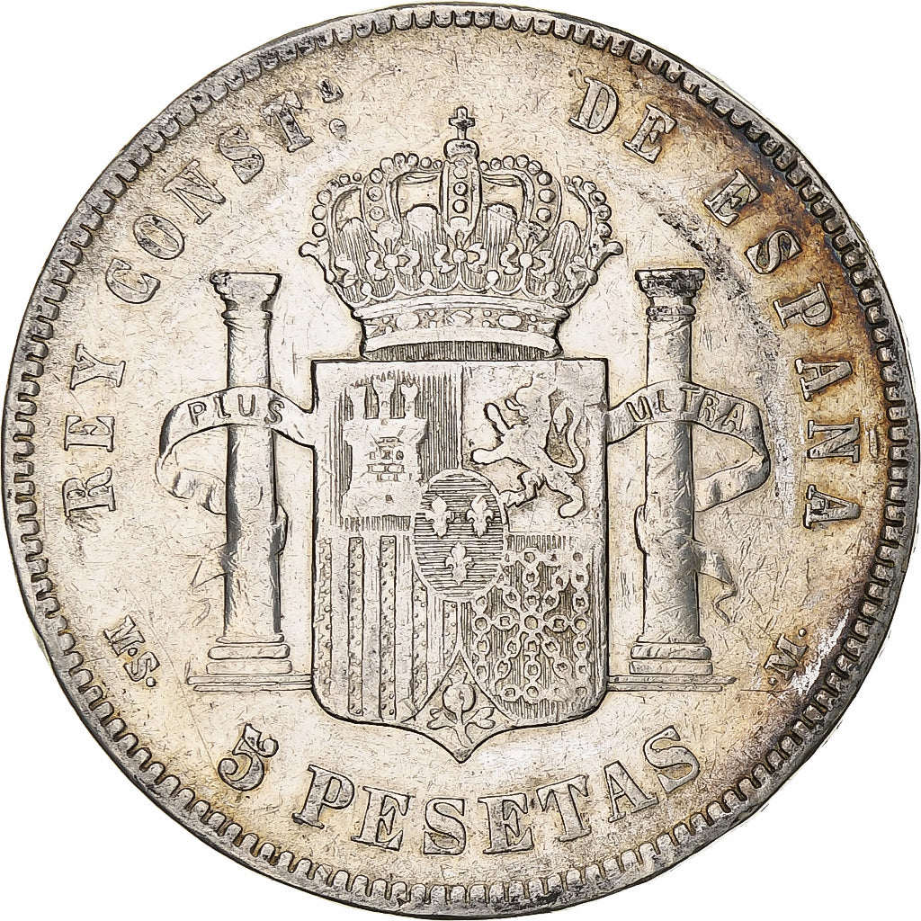 Spain, Alfonso XII, 5 Pesetas, 1885, Madrid, Silver, VF(20-25), KM:688