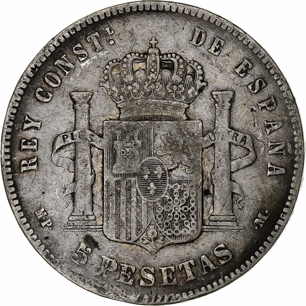 Spain, Alfonso XIII, 5 Pesetas, 1888, Madrid, Silver, VF(20-25), KM:689