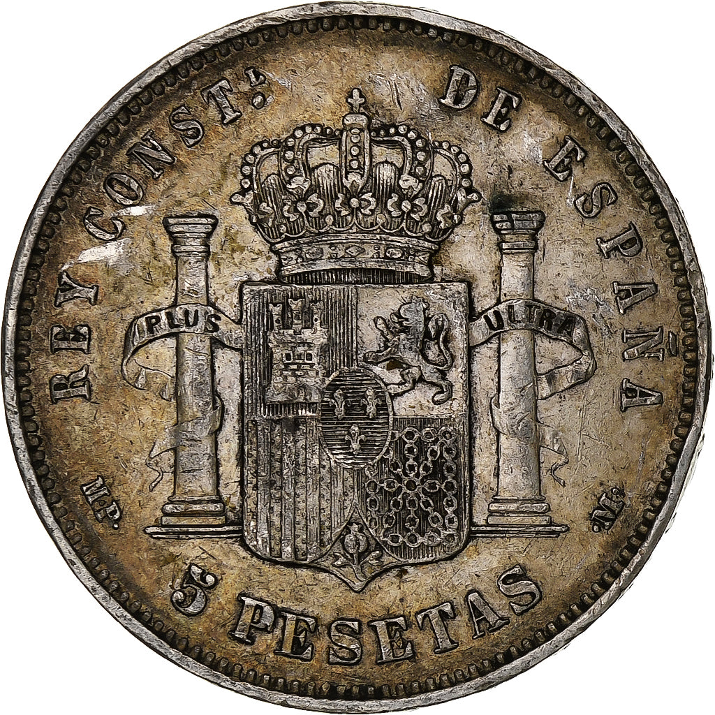 Spain, Alfonso XIII, 5 Pesetas, 1888, Madrid, Silver, EF(40-45), KM:689