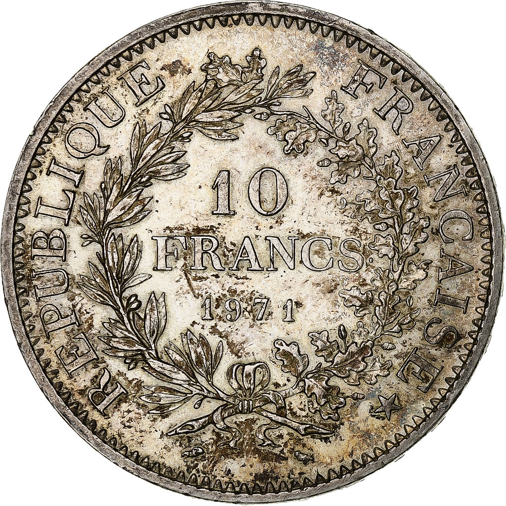 France, 10 Francs, Hercule, 1971, Paris, Silver, MS(60-62), KM:932
