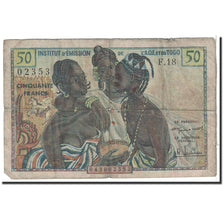 French West Africa, 50 Francs, 1956, KM:45, F(12-15)