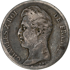 France, Franc, Charles X, 1825, Paris, Silver, VF(20-25), Gadoury:450, KM:724.1