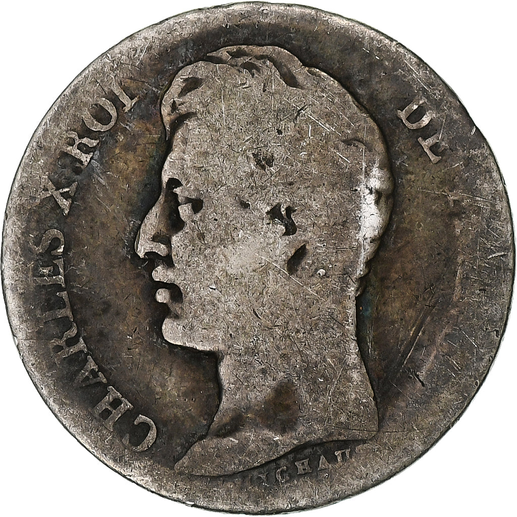 Frankreich, Franc, Charles X, 1828, Strasbourg, Silber, SGE+, KM:724.3
