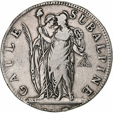 ITALIAN STATES, PIEDMONT REPUBLIC, 5 Francs, An 10, Turin, Silver, VF(30-35)
