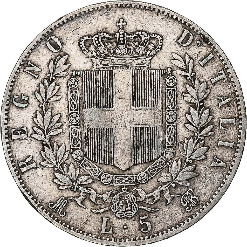 Italy, Vittorio Emanuele II, 5 Lire, 1869, Milan, Silver, VF(20-25), KM:8.3