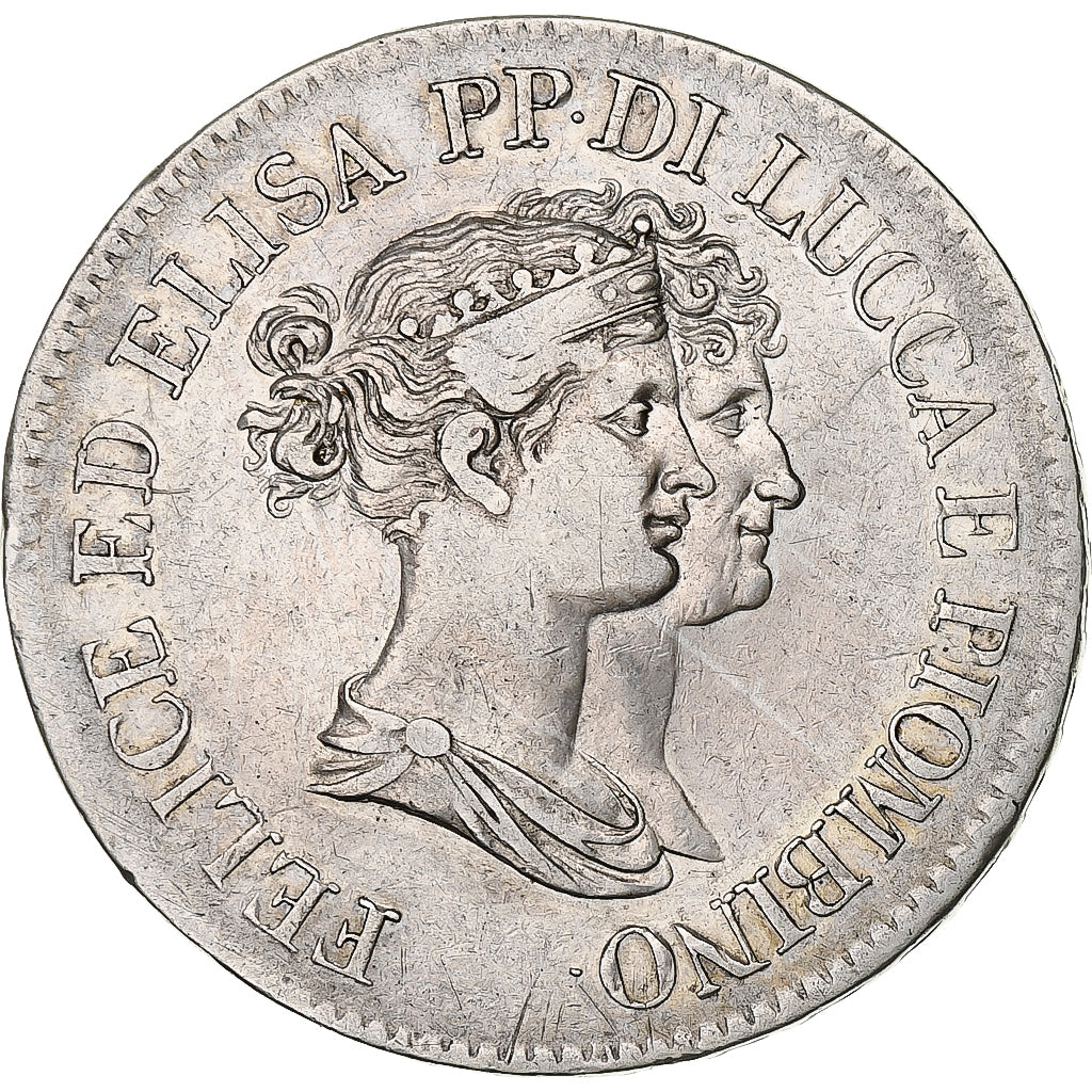 DEPARTAMENTY WŁOSKIE, Felix and Elisa, 5 Franchi, 1808/7, Firenze, Srebro