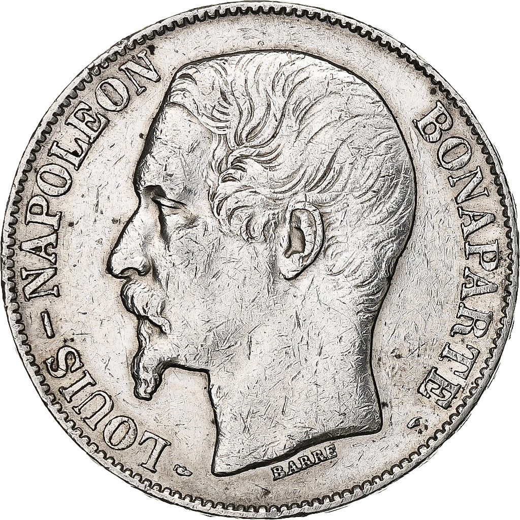 França, 5 Francs, Napoléon III, 1852, Paris, Prata, VF(20-25), Gadoury:726