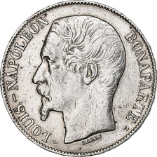 França, 5 Francs, Napoléon III, 1852, Paris, Prata, VF(20-25), Gadoury:726