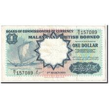 Biljet, Malaya en Brits Borneo, 1 Dollar, 1959, 1959-03-01, KM:8a, TTB+
