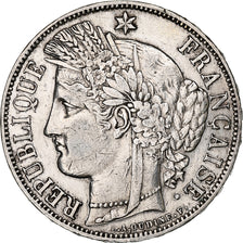França, 5 Francs, Cérès, 1870, Paris, Prata, EF(40-45), Gadoury:742, KM:818.1