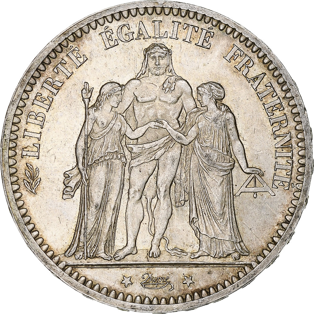 France, 5 Francs, Hercule, 1873, Paris, Silver, MS(63), Gadoury:745a, KM:820.1