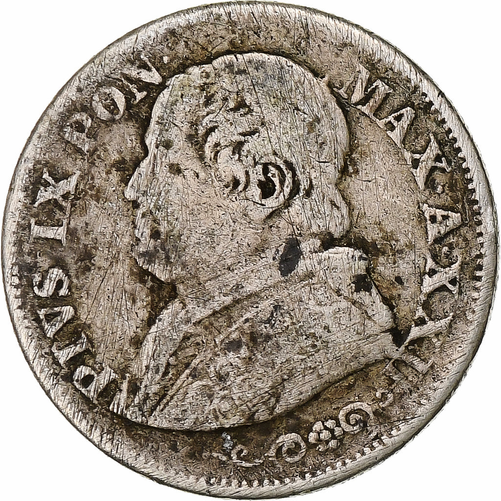 ITALIAN STATES, PAPAL STATES, Pius IX, 10 Soldi, 50 Centesimi, 1867, Rome